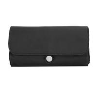 YolieraArt Makeup Brush Bag, Portable Folding Cosmetic Organizer with Transparent Compartments, 9.1 x 4.1 x 2.2in Cloth Storage Pouch for Makeup Tools and Lipsticks