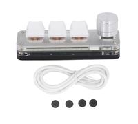 YolieraArt Mini 3 Key Keypad Wired Industrial Console, Mechanical Gaming Keyboard with dust Prevention Red Switch, RGB, 3 Keys 1 Knob, Made of ABS, Acrylic and Metal, Type C