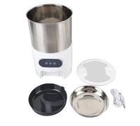 YolieraArt New Stainless Steel Automatic Pet Feeder, 4L Capacity Timed Feeding Double Bowls, Smart Dog Cat Food Dispenser, Easy to Clean, for Home Use with Precise Portion Control