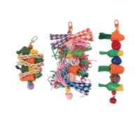 YolieraArt Parrot Chew Toys Set, Woven Carrot Corn Vine Balls with Paper Shreds Bird Toys, Suitable for Small Medium Birds Parakeets Lovebirds Cockatiels Conures, Cage Hanging Design
