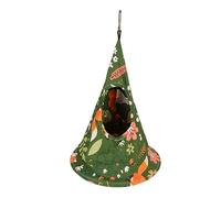 YolieraArt Parrot Tent Hammock, Bird Nest Tent for Myna Parrots, Soft Breathable Cotton Sleeping Bed, Hanging Bird Hammock with Hook, Bright Colors and Small Animal Patterns (9.84x13.78 inch)