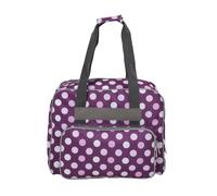 YolieraArt Polka Dot Sewing Machine Carry Case, Hanging Portable Sewing Bag with Multiple Pockets, 600D Oxford Fabric Storage Organizer for Travel, Home Use, (Purple polka dot)