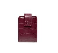 YolieraArt Portable Lipstick Case with Mirror, PU Leather Makeup Pouch Holds 3 Lipsticks, Travel Organizer for Purse in Multiple Colors, Red wine, Common