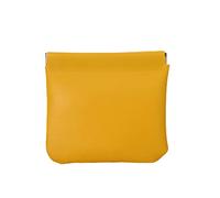 YolieraArt Portable Mini Cosmetic Bag for Women, Small Leather Makeup Pouch Organizer for Lipstick, Perfume, and Daily Essentials, Impermeable Travel Clutch with Velvet Lining, Bright yellow, Common