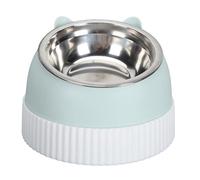 YolieraArt Raised Cat Bowl, 15° Tilted Dual Bowls, Anti Slip Plastic Pet Plate, Slower Feeder for Cats and Puppy, Cervical Support Design, Easy to Clean, Food and Water Plates (Matcha Green)