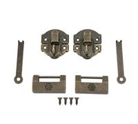 YolieraArt Retro Buckle Lock, Zinc Alloy Decorative Padlock with Screws and Key for Jewelry Box, Wooden Box, Home Decor, Vintage Style Latch Lock Crafted for Antique Restoration