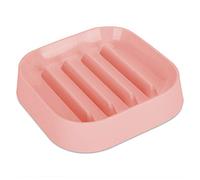 YolieraArt Square Slow Feeder Bowl for Dogs and Cats, Anti Choke Pet Food Dish with Non Slip Base, Food Grade Plastic Puzzle Design, Mealtime Speed Control (Pink)