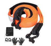 YolieraArt Tow Rope, 5 Meter 5 Ton Polyester Recovery Strap with Shackles for Vehicle Off Road Pulling and Trailering Rescue