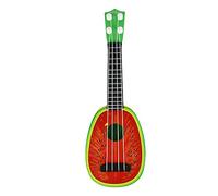 YolieraArt Ukulele Toy for Kids, Mini 4 String Strawberry Design Guitar for Beginners, Early Education Plastic Musical Instrument and Play (Watermelon Style)