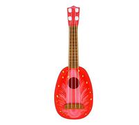 YolieraArt Ukulele Toy for Kids, Mini 4 String Strawberry Design Guitar for Beginners, Early Education Plastic Musical Instrument and Play (Strawberry Version)