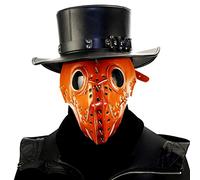 YolieraArt Y u e X i n g Hui Steampunk Plague Doctor Mask, Long Beak Bird Costume Mask with Adjustable Headband, Halloween C o s p l a y Prop for Adults and Teens