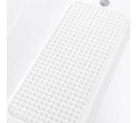 Yolife Bathtub Mat Non Slip, 91x41 CM Bath Tub Shower Mat for inside Shower Bathroom, Suction Cups and Drain Holes for Feet Scrubbing, Machine Washable, Soft on Feet (White)