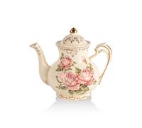 YOLIFE Small Pink Rose Teapot with Infuser, 25 OZ/2 Cup Tea Pot