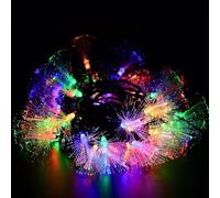 YOLIGHT 33FT/10M Fibre Optic Christmas Tree Lights Mains Power, Extendable Green Wire 60 LED String Light 8 Modes, Mini Firework Starburst Fairy Lights for Xmas Wedding Room Decoration (Multicolor)