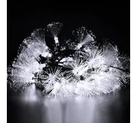 YOLIGHT 33FT/10M Fibre Optic Christmas Tree Lights Mains Power, Extendable Green Wire 60 LED String Light 8 Modes, Mini Firework Starburst Fairy Lights for Xmas Wedding Room Decoration (White)