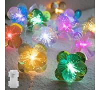 YOLIGHT Fiber Optic Flower Fairy Lights Battery Operated with Timer, 2m 10 LED Flower Garland Lights Firework String Lights for Bedroom Wedding Christmas Easter Cottage Decor (Multicolor)