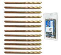 Yoliko 12 Pack 1/4-20 x 4-1/2 Inch Hanger Bolts 1/4-20" Double Headed Bolts 1/4 Wood Dowel Screw Self-Tapping Screw Hanger Bolts for Furniture Screws Double Screw Threaded Rods Bolt 114.3mm Length