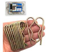 Yoliko 12 Pcs Heavy Duty Hitch Pins Clip R Clips Spring Retaining Wire Hair Pins Cotter Pin Strong Spring Tension Large Carter Pin R clip large for trailer Tractor Mower Carts Truck Color-Zinc M3x60mm