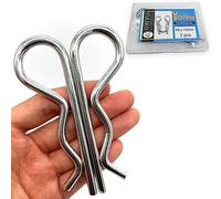 Yoliko 2 Pcs Heavy Duty Hitch Pins Clip R Clips Spring Retaining Wire Hair Pins Cotter Pin Strong Spring Tension Large Carter Pin R Clip Large for Trailer Tractors Mower Carts Truck Pin Clip M6x110mm