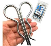 Yoliko 2 Pcs Heavy Duty Hitch Pins Clip R Clips Spring Retaining Wire Hair Pins Cotter Pin Strong Spring Tension Large Carter Pin R Clip Large for Trailer Tractors Mower Carts Truck Pin Clip M6x120mm