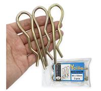 Yoliko 3Pcs Heavy Duty Hitch Pins Clip R Clips Spring Retaining Wire Hair Pins Cotter Pin Strong Spring Tension Large Carter Pin R clip large for trailer Tractors Mower Carts Truck Color zinc M5x100mm