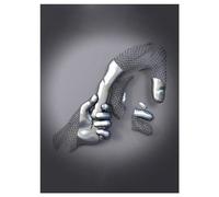 Yolimok 3D Wall Art Canvas Decor Romantic Wall Art Love Heart 3D Metal Sculpture Effect Decorations For Bedroom Living Room Hallway And Stairs, Large Size 30cm x 40cm (Black, D)