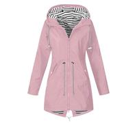 Yolimok camping windbreaker Womens Waterproof Jackets with Hood Outdoor Quick Dry Raincoat Candy Color Windproof Casual Zipper Windbreaker with Hood Lightweight Raincoat Ladies Light Coat