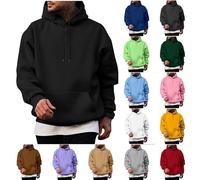 Yolimok Classic Hoodies for Men, Drawstring Hooded Collar Plain Color Mens Hoodies Fleece Sweatshirts with Pocket Ribbed Cuff Long Sleeve Sweatshirts Dating Office Travel Trendy Workout Army Green