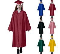 Yolimok Graduation Gown & Graduation Cap for Adults 2024 Year Charm Unisex University Bachelor High School Bachelor Gown for Graduation Gown Pulpit Robe Pastor Robe Costumes Black