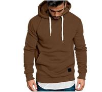 Yolimok Hoodies for Men UK Sale Clearance,Essentials Hoodie Winter Warm Work Sport And Outdoor Mens Clothes Pullover Sweatshirts Long Sleeve Fleece Hoodies With Pocket Brown