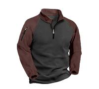 Yolimok Mens Fleece Jackets Full Zip UK Sale Clearance Microfleece Quick Dry Sweatshirt Everyday Wear Lightweight 1/2 Zip Fleece Pullover Autumn Winter, Outdoors, Travelling & Hiking Coffee