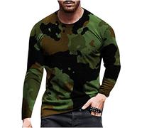 Yolimok Mens Long Sleeve Pullover Sale Clearance Camo Shirts Crewneck Tshirt Stylish Camouflage Print Tees Baggy Casual Workout Athletic Tops Outdoor Hiking Sport Sweatshirts Plus Size S-XXL