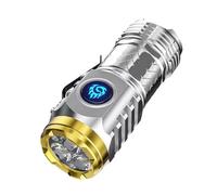 Yolimok Three-Eyed Monster| - Three-Eyed Monster Mini Flashlight Rechargeable, Three-Eyed Monster Mini Flash Super Power Flashlight, Mini Compact Torch Flashlights High Lumens Waterproof (Silver)