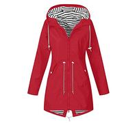 Yolimok waterproof jackets women Waterproof Jacket Women Plus Size Long Thin Raincoat With Hood Solid Color Lightweight Windproof Waterproof Jacket for Cycling, Emergency, Outdoor, Walking & Camping