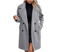 Yolimok Winter Coats for Women UK, Teddy Fleece Jacket Oversize Sherpa Fleece Wool Blend Lapel Trench Coats Winter Long Coat Windproof Elegant Classic Casual Jackets Solid Warm Outerwear