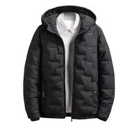 Yolimok Winter Jackets for Men UK Outdoor Waterproof Jackets Hooded Padded Jacket Winter Warm Quilted Jacket Down Coats Plus Size Lightweight Full Zip Jacket Puffer Coat for Travelling,Walking,Golf