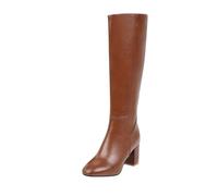 Yolimok Womens Boots Stylish Trendy High Heel Knee High Long Boots Winter Warm Insulated Pointed Toe Booties With Side Zipper Comfortable Cushioned Sole Booties Footwear Fashion Shoes Size 3.5-7.5