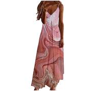 Yolimok Womens Summer Maxi Boho Beach Dresses Floral Print Dress V Neck Sleeveless Spaghetti Strappy High Waist Flowy Long Midi Dresses A-Line Sundresses Holiday Essentials Loungewear Clothes