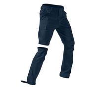 Yolimok Work Trousers Men 2 in 1 Quick Dry Water-Resistant Lightweight Fishing Travel Safari Outdoor Hiking Cargo Work Waterproof Pants Convertible into Men's Shorts Zip-Off with 5 Deep Pockets Navy