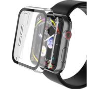 YoLin [2-Pack Hard Protective Case with Tempered Glass Screen Protector Compatible Apple Watch Series 6/5 / 4 / SE3 / SE2 / SE 44mm, PC Ultra-Thin All-around Cover For iwatch 44mm (2 Transparent)