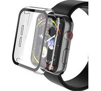 YoLin [2-Pack Hard Protective Case with Tempered Glass Screen Protector Compatible Apple Watch Series 6/5 / 4 / SE3 / SE2 / SE 40mm, PC Ultra-Thin All-around Cover For iwatch 40mm (2 Transparent)