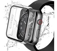 YoLin 2 Pack Waterproof Hard Protective Case with Tempered Glass Screen Protector Compatible Apple Watch Series 6/ SE/Series 5 / Series 4 44mm, PC All-around Cover For iwatch 44mm (2 Transparent)