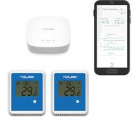 YoLink 2-Pack X3 version Outdoor Temperature Humidity data logger, Hygrometer, Thermometer, 1/4 Mile Range, 5+ Years Battery, Emails/Text/App Alerts, Alexa. Pet Cage, Freezer, Greenhouse. Hub Included