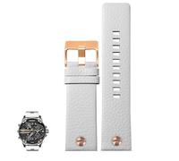 YOLIONU Genuine Leather Watch Strap For Diesel DZ4323/7395/7313/7350 Litchi Grain Watch Chain(Whiter,22mm)