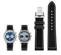 YOLIONU Leather Watch Strap For Breitling TOP TIME Little Ice Blue Panda(Black white2)