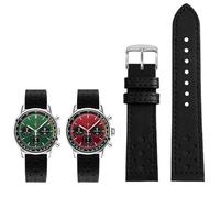 YOLIONU Leather Watch Strap For Breitling TOP TIME Little Ice Blue Panda(Black1)