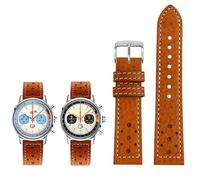YOLIONU Leather Watch Strap For Breitling TOP TIME Little Ice Blue Panda(Brown white1)