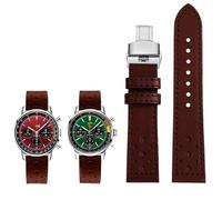 YOLIONU Leather Watch Strap For Breitling TOP TIME Little Ice Blue Panda(Dark brown2)