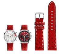 YOLIONU Leather Watch Strap For Breitling TOP TIME Little Ice Blue Panda(Red white1)