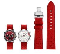 YOLIONU Leather Watch Strap For Breitling TOP TIME Little Ice Blue Panda(Red white2)